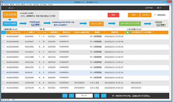 図2　ANDREシステムの登録画面