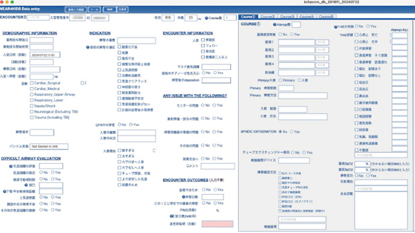 図3　多施設共同気管挿管レジストリ（NEAR4KIDS）登録画面