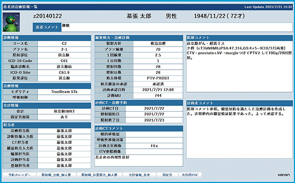 図4　AURAで作成した患者別治療情報一覧