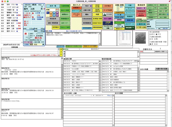 図2　FileMakerプラットフォームで開発した電子カルテ画面